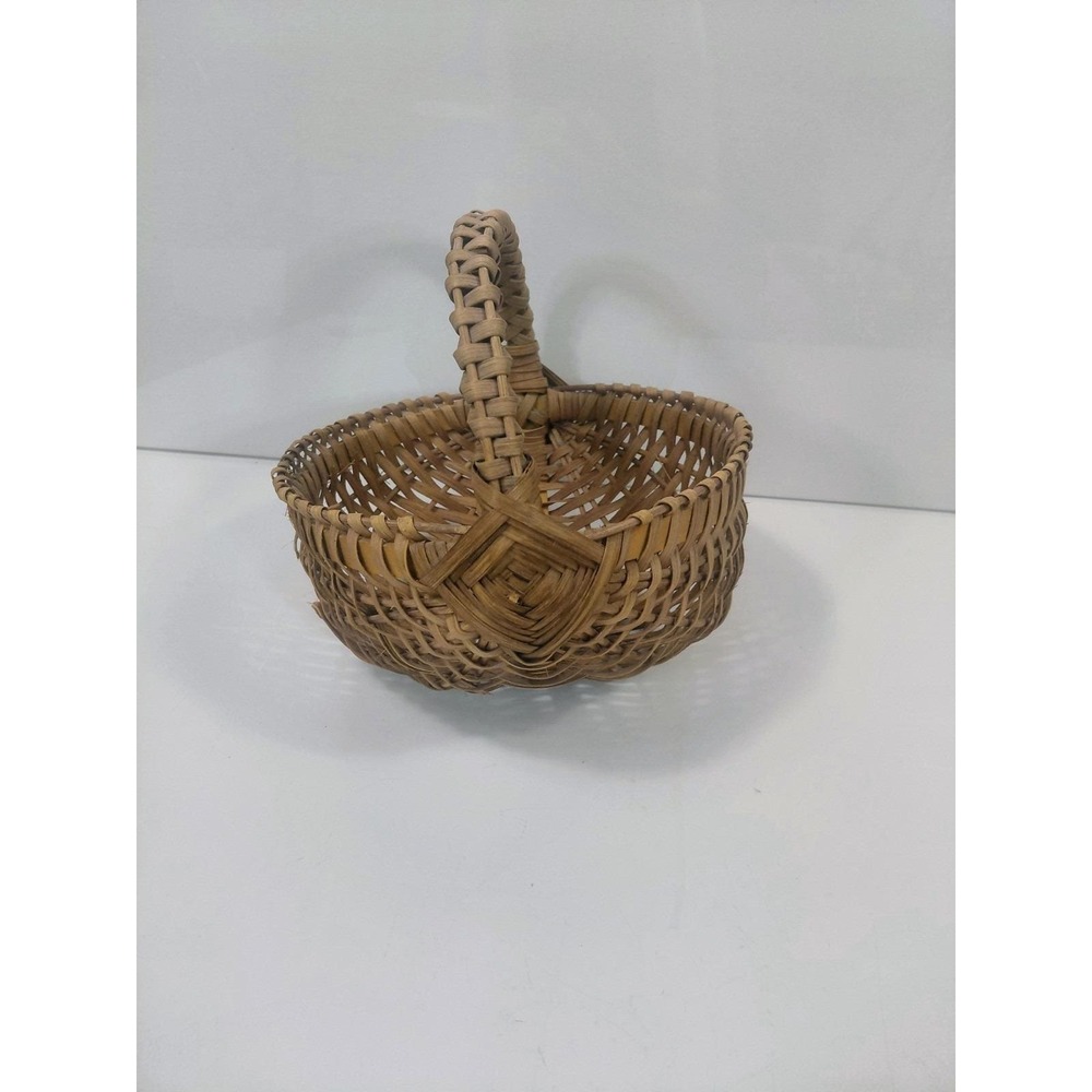 Vintage Handwoven Splint Gathering Basket Primitive Farmhouse Rustic Country... - Picture 11 of 15